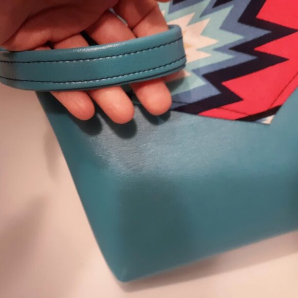 New Southwestern geometric Pink Turquoise Cowgirl Wristlet Clutch Bag Boho - Picture 6 of 8
